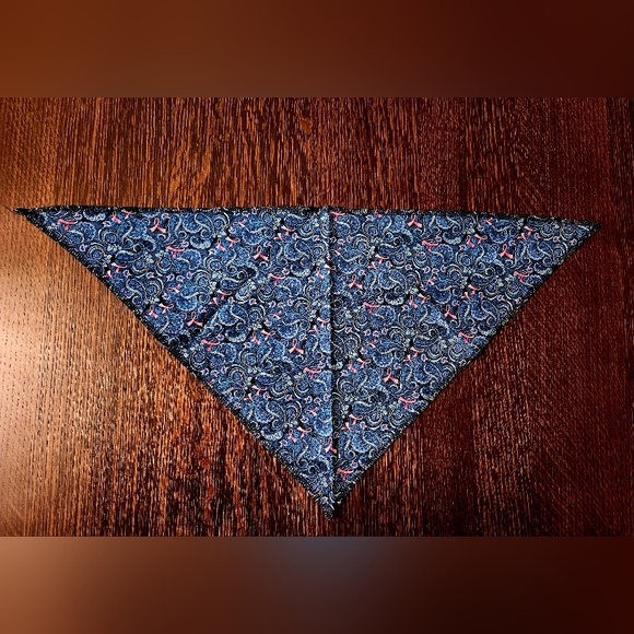 Pet Dog Bandana Scarf Blue w/pink Breast Cancer Emblem NWOT $9 Med Size 12"x24" - Picture 1 of 2